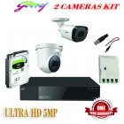 Godrej See Thru 5MP 4 Channel DVR 2 Cameras Ultra HD CCTV Camera Kit